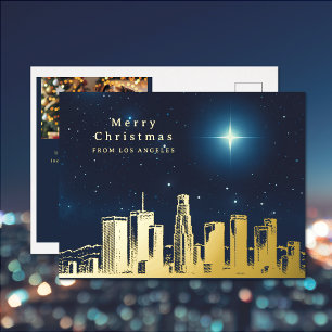 Tarjeta postal de Navidad con estrella de Los Ánge