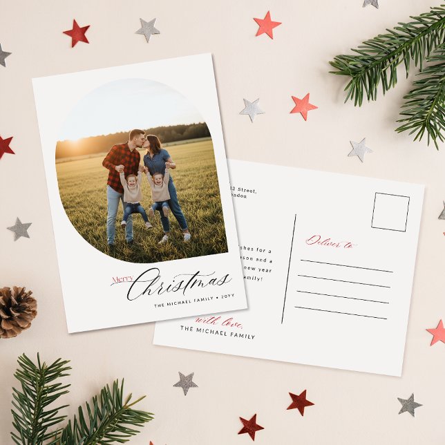 Tarjeta postal de Navidad con foto de arco elegant (Subido por el creador)