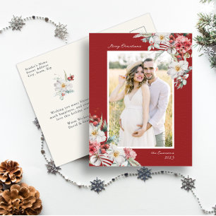 Tarjeta postal de Navidad con foto elegante de las