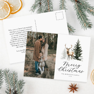 Tarjeta postal de Navidad con foto familiar de cie