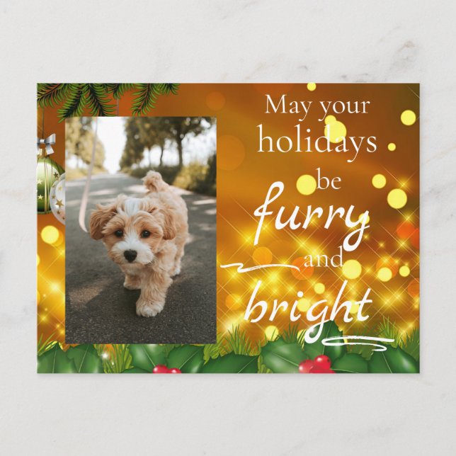 Tarjeta postal de Navidad con foto personalizada d (Anverso)