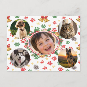 Tarjeta postal de Navidad con fotos personalizadas