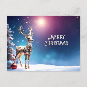 Tarjeta postal de Navidad con joyas de reno