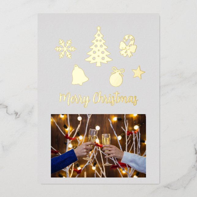 Tarjeta postal de Navidad con lámina metálica, Tar (Anverso)