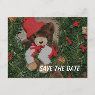 Tarjeta Postal de Navidad Corona de Oso "Save The