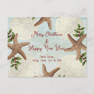 Tarjeta postal de Navidad Corona de Playa Dólares 