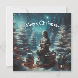 Tarjeta postal de Navidad cuadrada tradicional vin