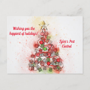 TARJETA POSTAL DE NAVIDAD DE ÁRBOL DE PASTEL PARA 