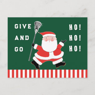 Tarjeta postal de Navidad de deportes de Lacrosse