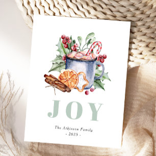 Tarjeta postal de Navidad de dulces en acuarela
