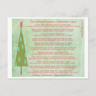 Tarjeta postal de Navidad de Enfermería Escolar