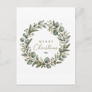 Tarjeta postal de Navidad de eucalipto botánico el