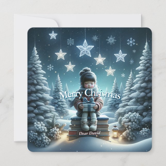 Tarjeta postal de Navidad de fantasía tradicional (Anverso)