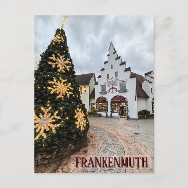 Tarjeta postal de Navidad de Frankenmuth Michigan (Anverso)