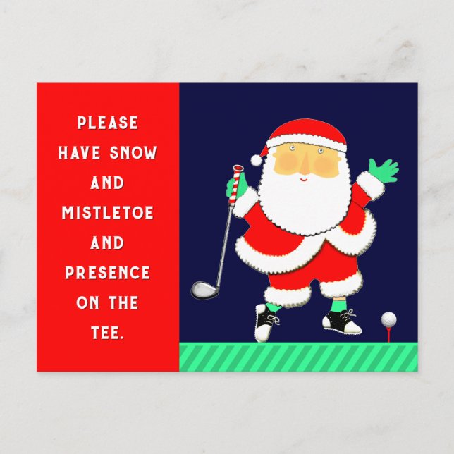 Tarjeta postal de Navidad de golf (Anverso)