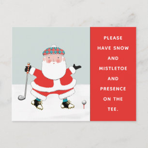 Tarjeta postal de Navidad de golf creativo