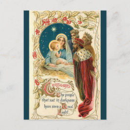 Tarjeta postal de Navidad de la visita de los Tres