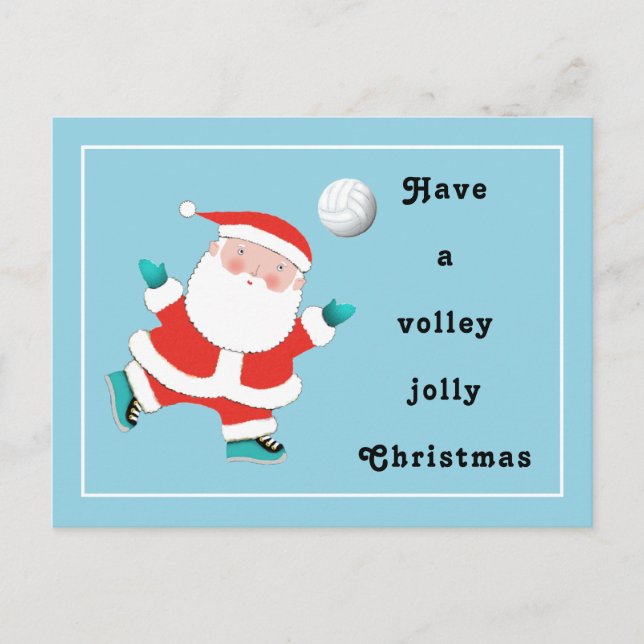 Tarjeta postal de Navidad de voleibol (Anverso)