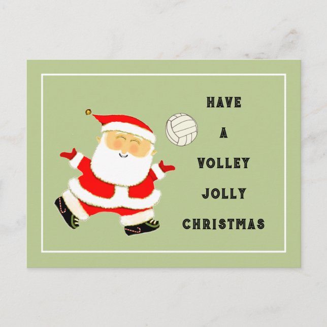 Tarjeta postal de Navidad de voleibol (Anverso)