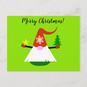 Tarjeta postal de Navidad del gnomo alegre