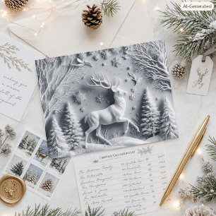 Tarjeta postal de Navidad del majestuoso ciervo en