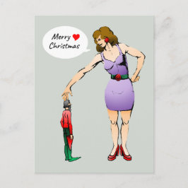 Tarjeta postal de Navidad del pequeño elfo