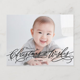 Tarjeta postal de Navidad editable de color para f