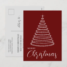 Tarjeta postal de Navidad elegante de Borgoña