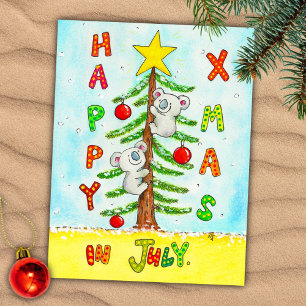 Tarjeta postal de Navidad en Julio
