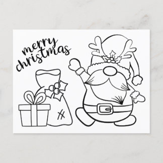 Tarjeta postal de Navidad Gnome