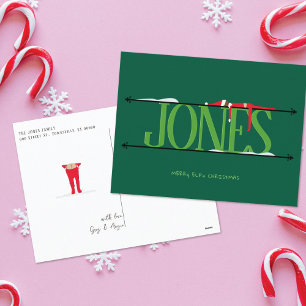 Tarjeta postal de Navidad Hunter Green de travesur