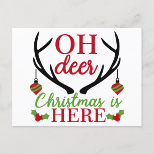 Tarjeta postal de Navidad Oh Deer