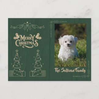Tarjeta postal de Navidad personalizable con árbol