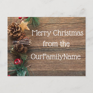 Tarjeta postal de Navidad personalizable con textu