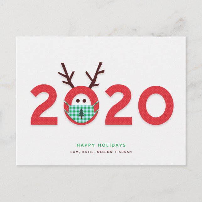 Tarjeta postal de Navidad personalizada de Reno co (Anverso)