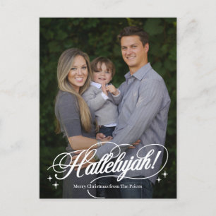 Tarjeta postal de Navidad religiosa Hallelujah
