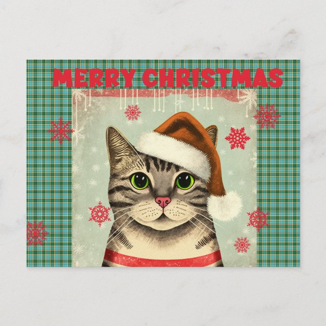 Tarjeta postal de Navidad Retro Navidades Cat Merr (Anverso)