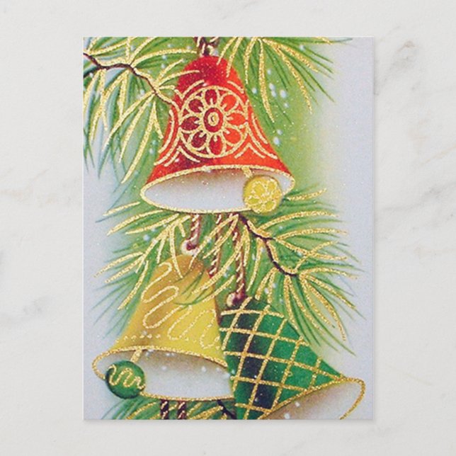 Tarjeta postal de Navidad retro vintage (Anverso)