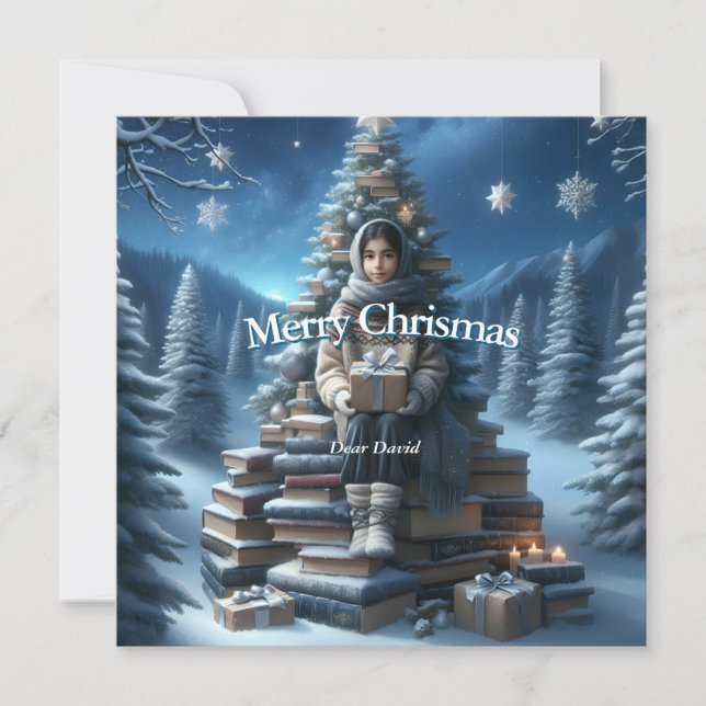 Tarjeta postal de Navidad tradicional vintage (Anverso)