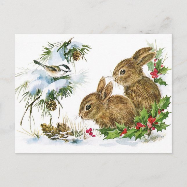 Tarjeta postal de Navidad / vacaciones adorable (Anverso)