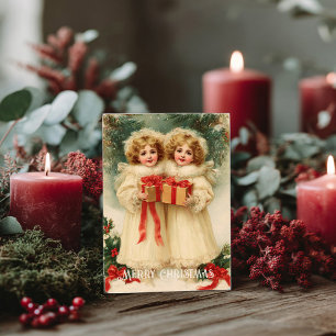 Tarjeta postal de Navidad Victoriana antigua