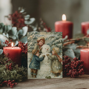 Tarjeta postal de Navidad Victoriana antigua