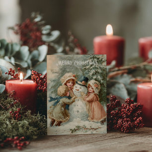 Tarjeta postal de Navidad Victoriana antigua