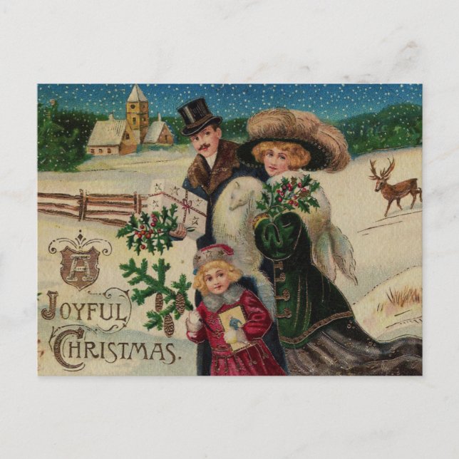 Tarjeta postal de Navidad vintage (Anverso)