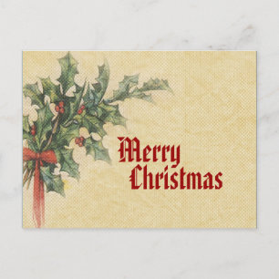 Tarjeta postal de Navidad Vintage Merry