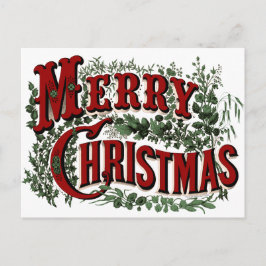 Tarjeta postal de Navidad Vintage Merry