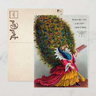 Tarjeta postal de Navidad vintage victoriana de pa