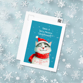 Tarjeta postal de Navidades de felinos de Cute Meo