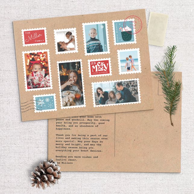 Tarjeta postal de Navidades de fotografía con sell (Subido por el creador)