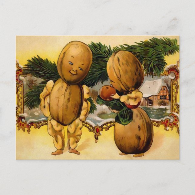 Tarjeta postal de Navidades de la familia de nogal (Anverso)